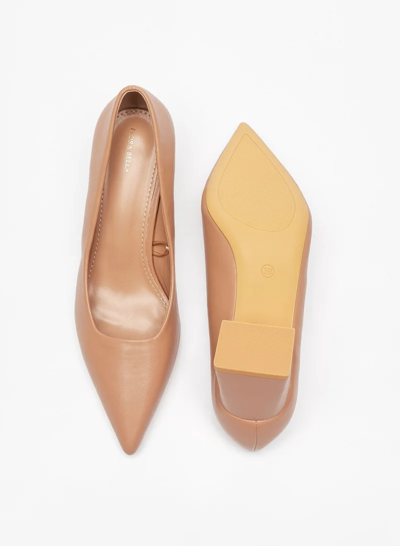 فلورا بيلا من شو إكسبرس Womens Flora Bella Solid Slip-On Pumps with Block Heels