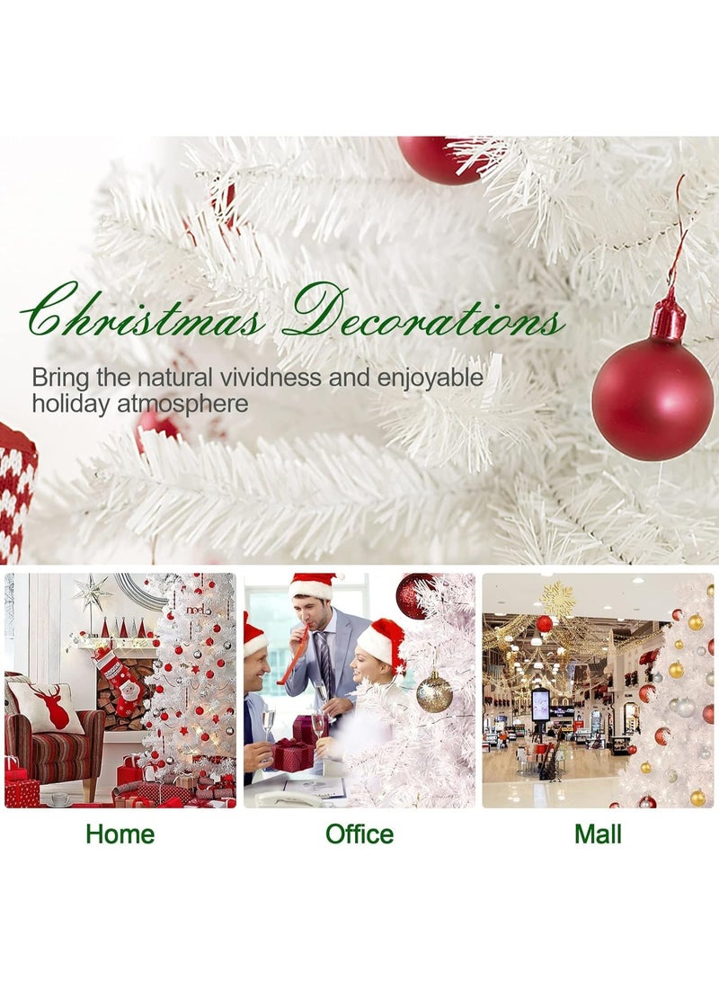 Mado Gallery Artificial PVC Christmas Tree, Green, White, Pink, 1.2 to 2.1m, with 20M Warm Lights & Optional Ornaments, Mixed Branches, Easy Assembly, Foldable Stand, Indoor/Outdoor Holiday Décor - Image 4