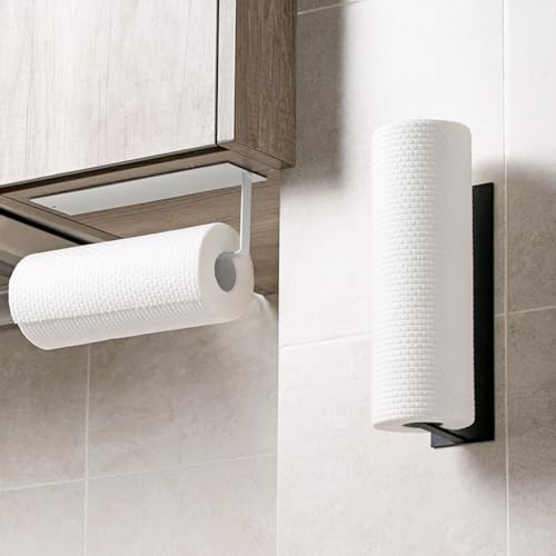 Divinext Self-Adhesive Metal Bathroom Towel Bar Wall Hanging Toilet paper Dispenser | Black |12 X 10 X 10 CM | - Image 5