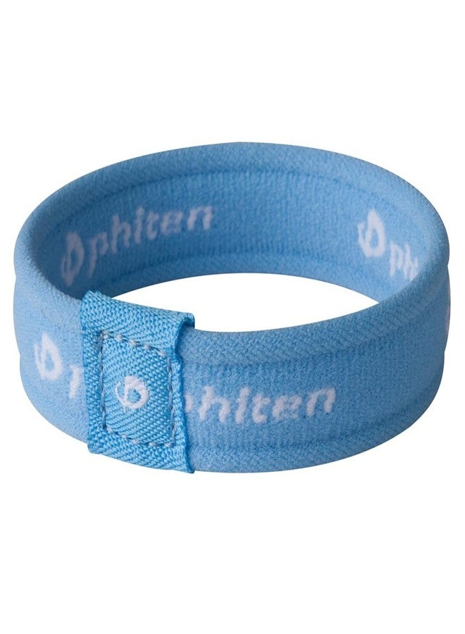 Phiten Titanium Classic Bracelet, Light Blue, 6 Inch - Image 1