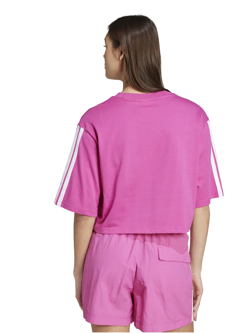 اديداس Essentials 3 Stripes Cotton Loose T-Shirt