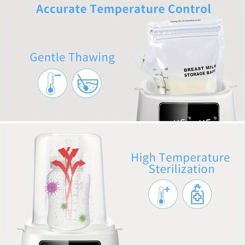 White Quick Bottle Warmer With Timer For Breast Milk Precise Temperature Regulation Defrosting And Food Functions - Image 5