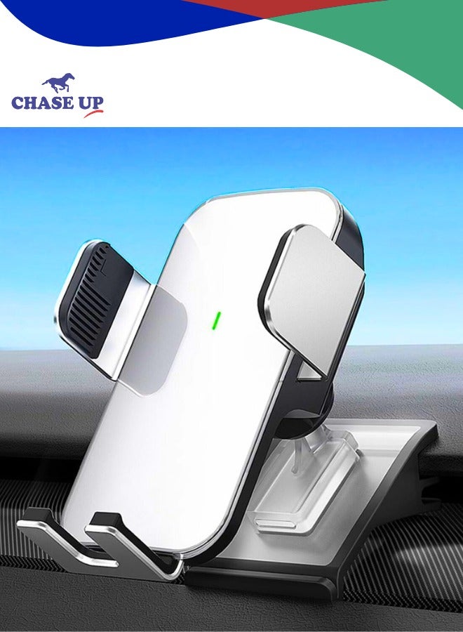 Chase Up Phone Mount Holder Compatible for 2024 2025 Tesla Model 3 and Highland, Auto Clamping Car Phone Holder with Air Vent Clip, Secure Interior Mobile Stand for iPhone and All Smartphones (White) - Image 1