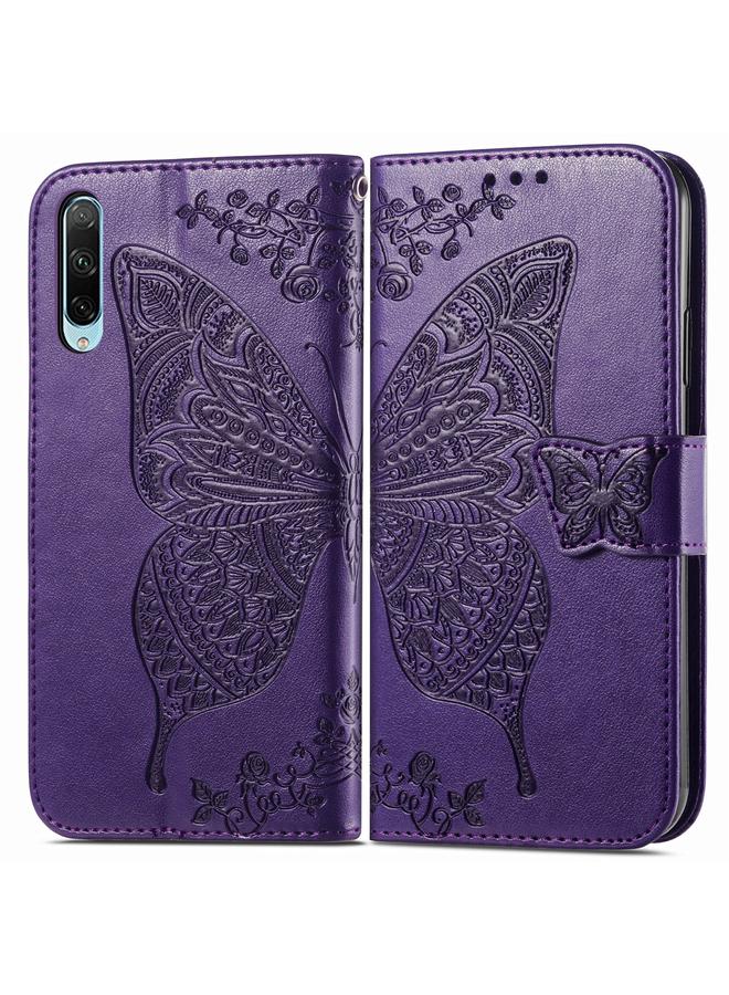 اس-توب جراب هاتف Honor 30i من الجلد المنقوش بنقشة زهور الحب والفراشات - Image 2