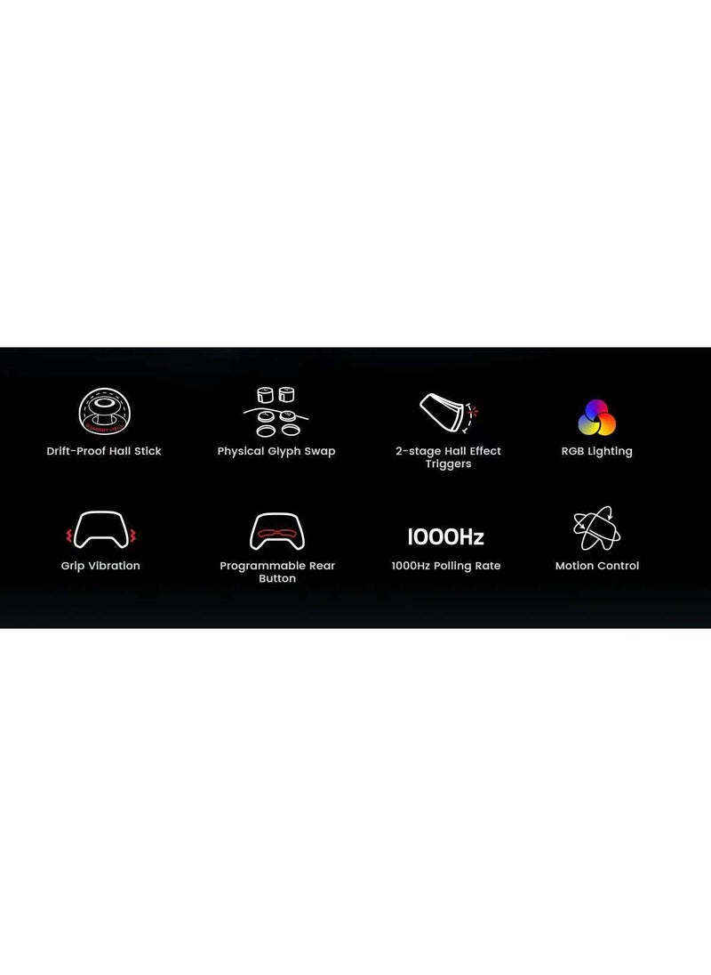 Wireless Gamepad Gamesir Super Nova Bluetooth Multiplatform Game Controller compatible with PC, Steam, Switch, iOS, Android Hall Stick Hall Effect Triggers RGB Lighting Vibertion. Programmable 1000H