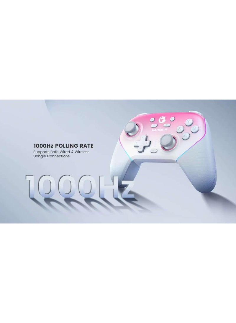 Wireless Gamepad Gamesir Super Nova Bluetooth Multiplatform Game Controller compatible with PC, Steam, Switch, iOS, Android Hall Stick Hall Effect Triggers RGB Lighting Vibertion. Programmable 1000H