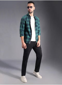 HIGH STAR Black Relaxed Fit Mid-Rise Cotton Cargo Trousers for Men  - Image 1