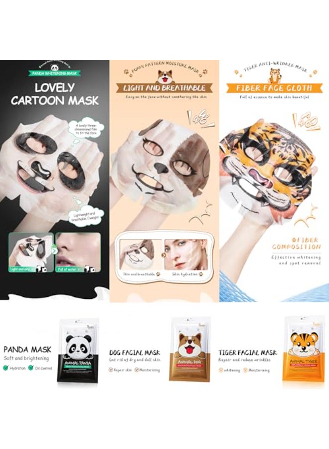 Meleell 55 Pack Collagen Face Masks Skincare BulkSheet Masks Variety Set with Animal Bubble Christmas Fruit Facial Masks Skincare Gift Box for Women Teens Spa Lovers - Image 3