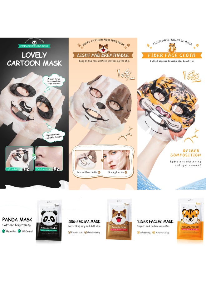 Meleell 55 Pack Collagen Face Masks Skincare BulkSheet Masks Variety Set with Animal Bubble Christmas Fruit Facial Masks Skincare Gift Box for Women Teens Spa Lovers - Image 4