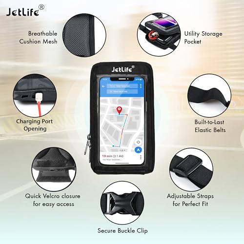 JETLIFE Mobile Holder/Pouch/Mount for All Types of Scooter Scooty Activa Jupiter EV etc | Standard X1 Model (Black) - Image 3
