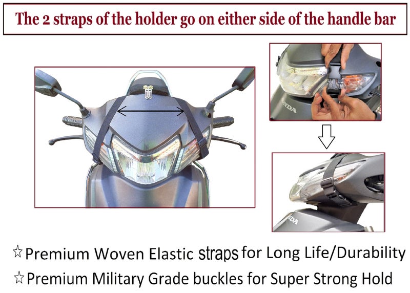 JETLIFE Mobile Holder/Pouch/Mount for All Types of Scooter Scooty Activa Jupiter EV etc | Standard X1 Model (Black) - Image 5