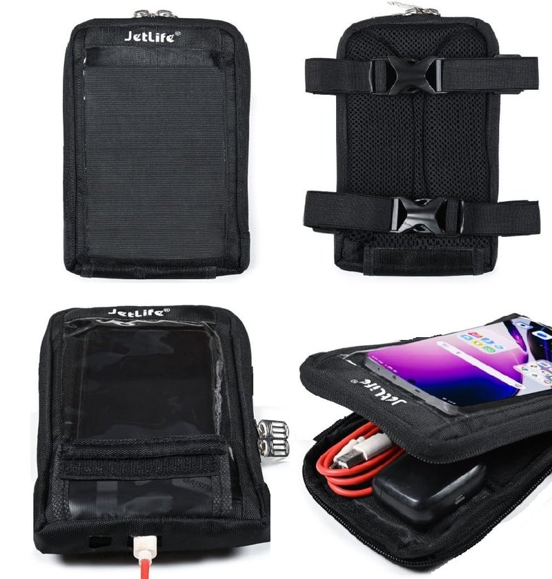 JETLIFE Mobile Holder/Pouch/Mount for All Types of Scooter Scooty Activa Jupiter EV etc | Standard X1 Model (Black) - Image 2