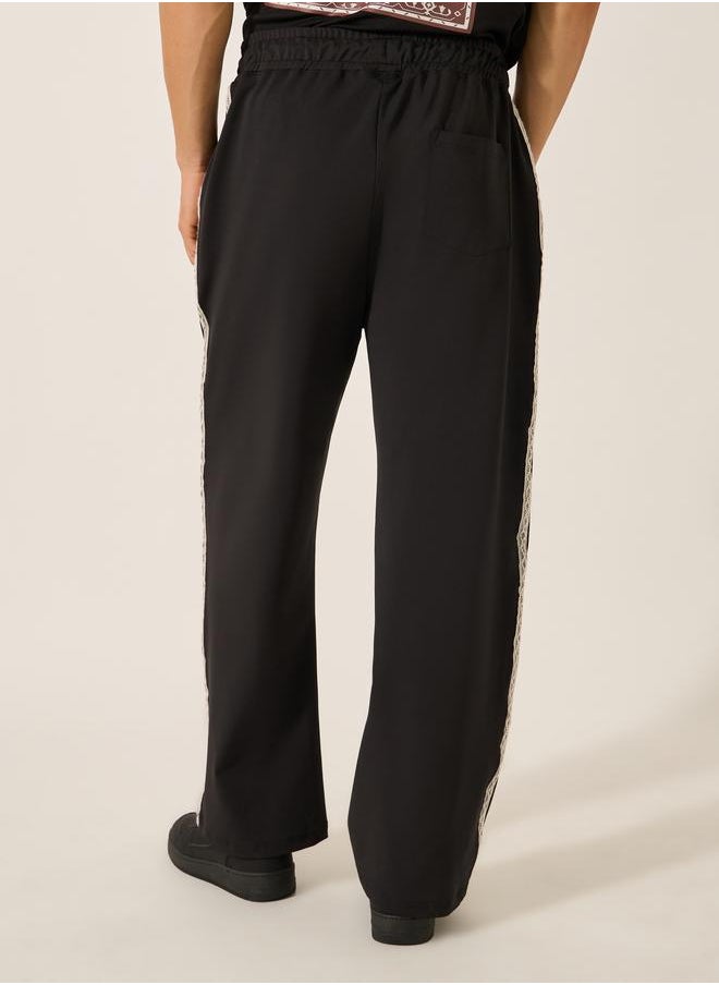 Styli Styli Oversized Mid Rise Drawstring Joggers with Side Jacquard Tape  - Image 4