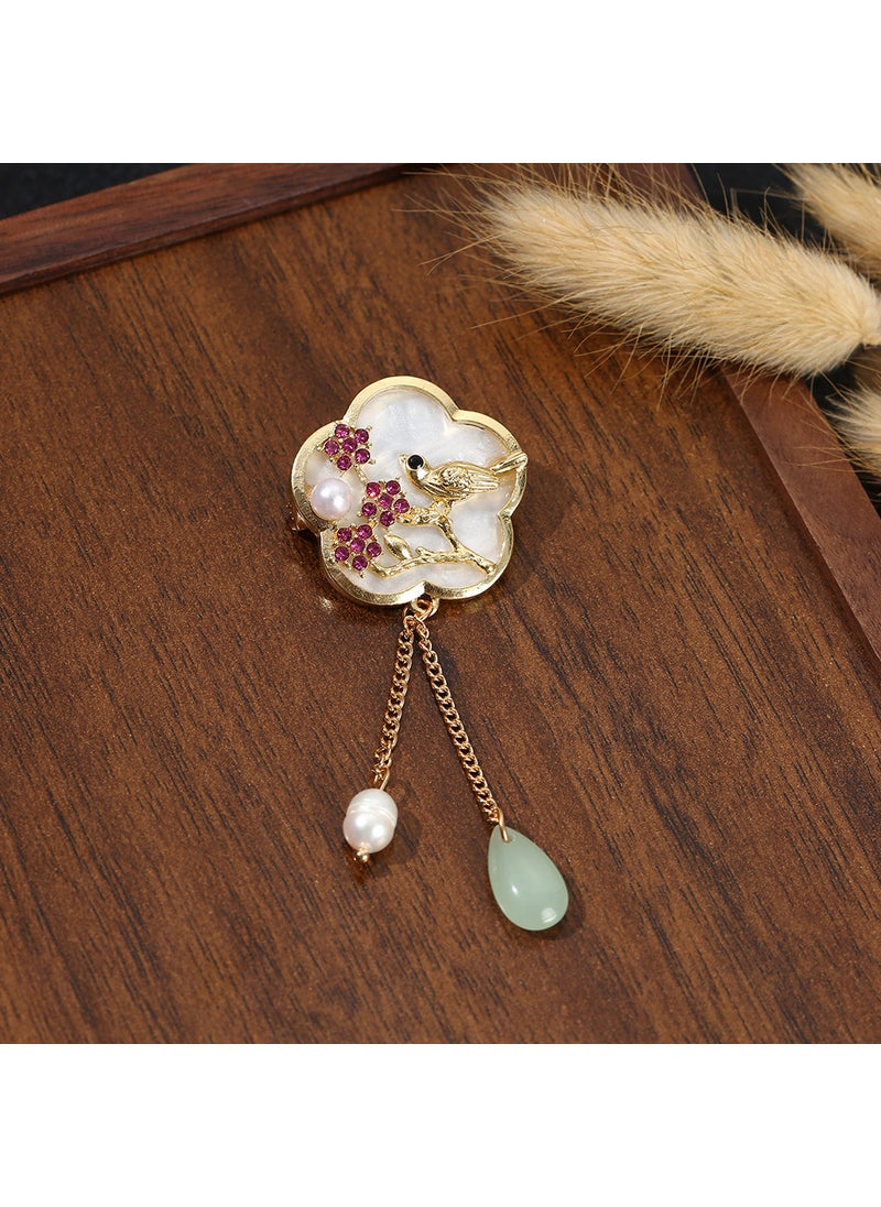Generic - Vintage Landscape Brooch Pin Elegant Chinese-Style Fashion Accessory Happy eyebrow size: 7.7*3*1cm weight: 7g - Image 1