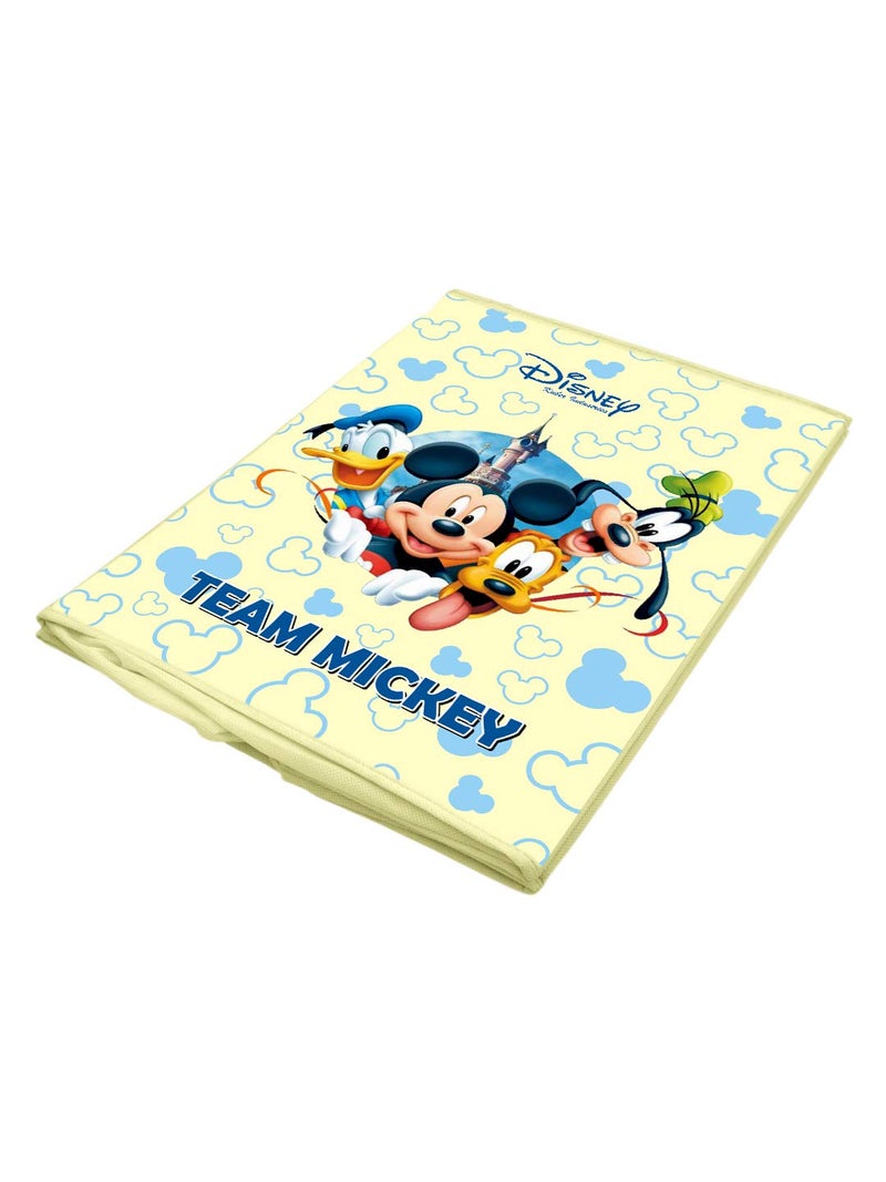 Kuber Industries Heart Home Disney Print Non Woven Fabric Foldable Laundry Basket, Toy Storage Basket, Cloth Storage Basket With Lid & Handles (Set Of 2, Royal Blue & Cream)-KUBMART16308 - Image 4