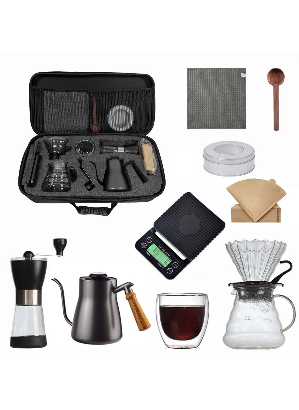 V60 Coffee Set Drip Coffee Maker Set With Portable Travel Bag 