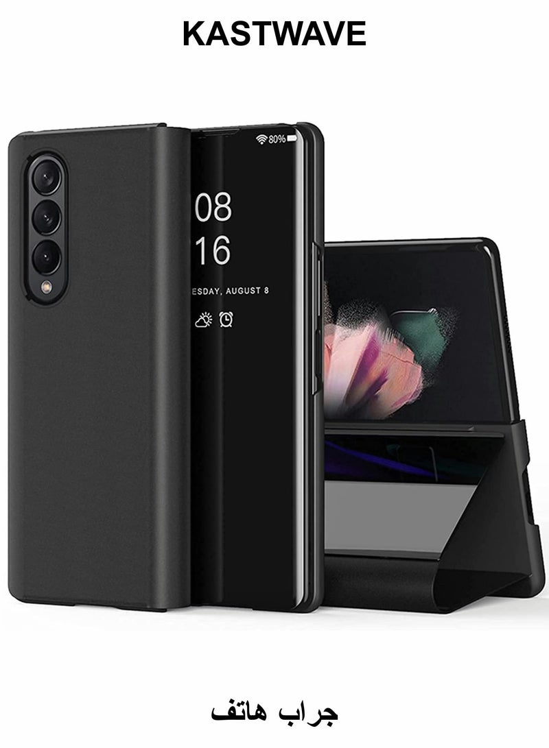 KASTWAVE Case for Samsung Z Fold 3 Cover, Plating Mirror Makeup Phone Case Flip Shockproof Cover - Image 1