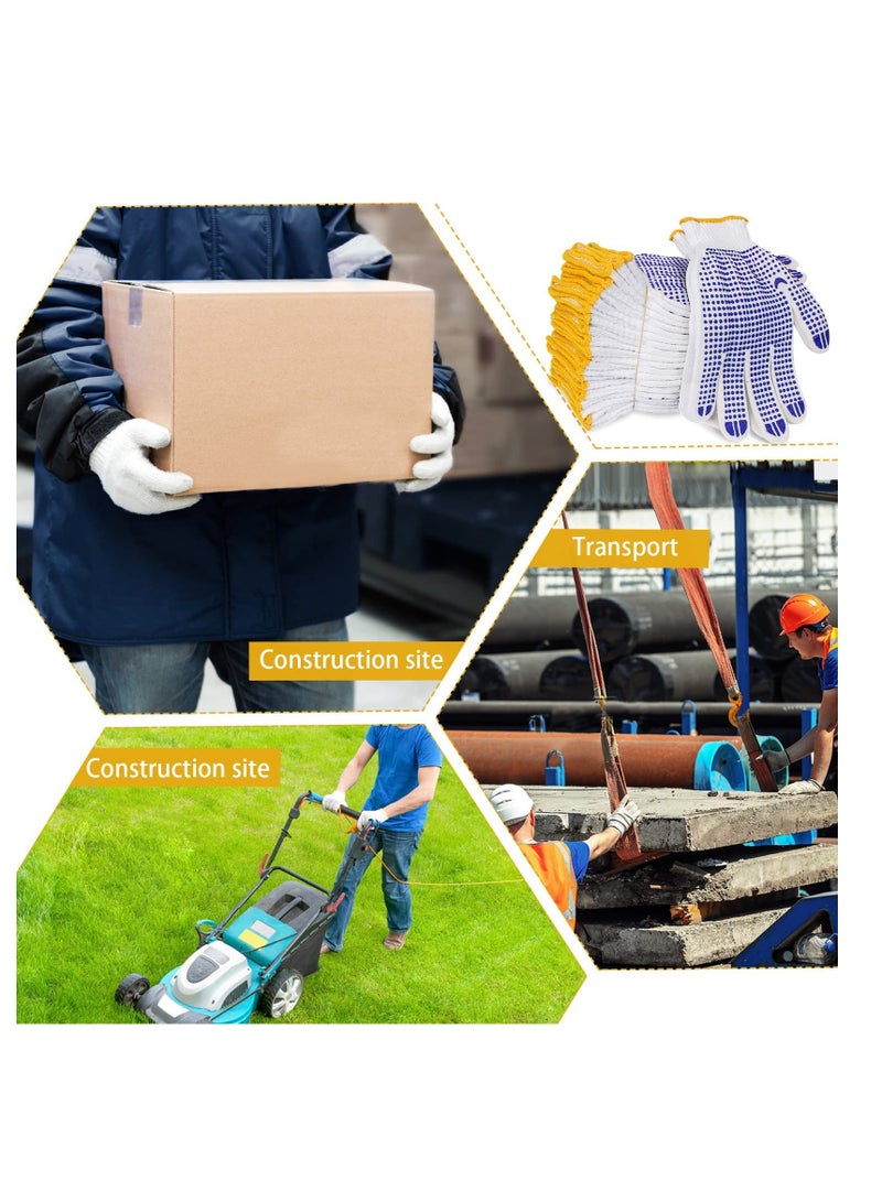 SYOSI 24 Pairs PVC Dotted Knit Work Gloves for Men Women Comfortable Non Slip Cotton Gloves Work Gloves for Painter Mechanic Industrial Warehouse Gardening Construction One Size Bulk - Image 4