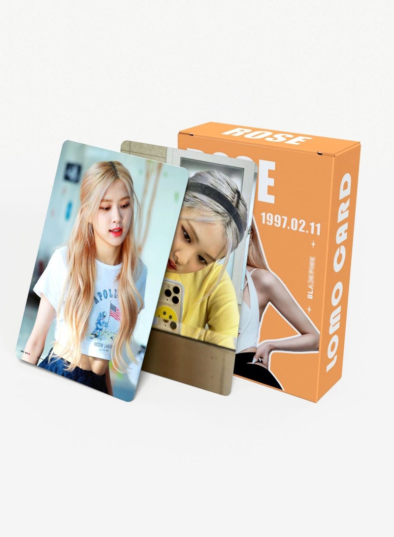 55Pcs BlackPink Rose Lomo Card - Image 1