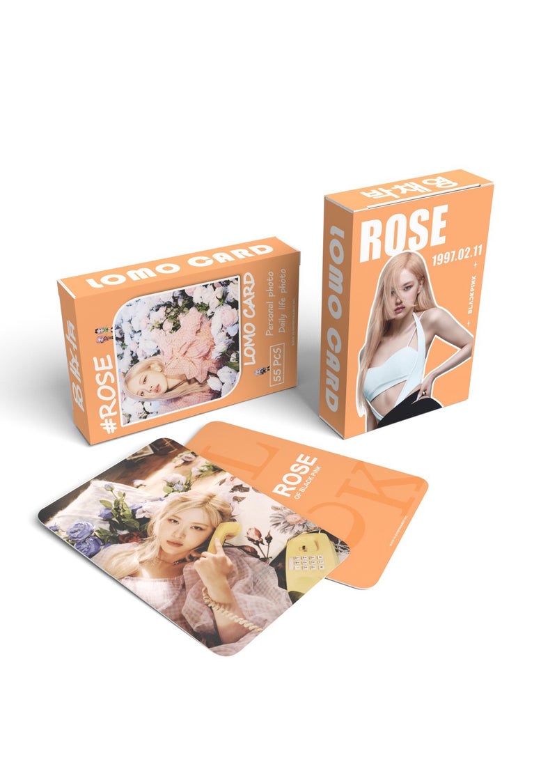 55Pcs BlackPink Rose Lomo Card - Image 3