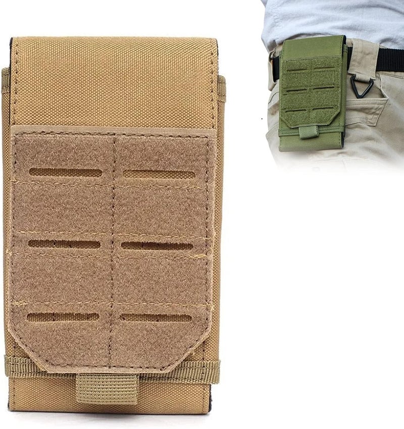 klarako Portable Nylon Phone Blet Bag - [2023 New] Outdoor Mobile Phone Pouch Accessory Pouch for Hunting Camping - Portable Men Waist Pack (Khaki) - Image 1