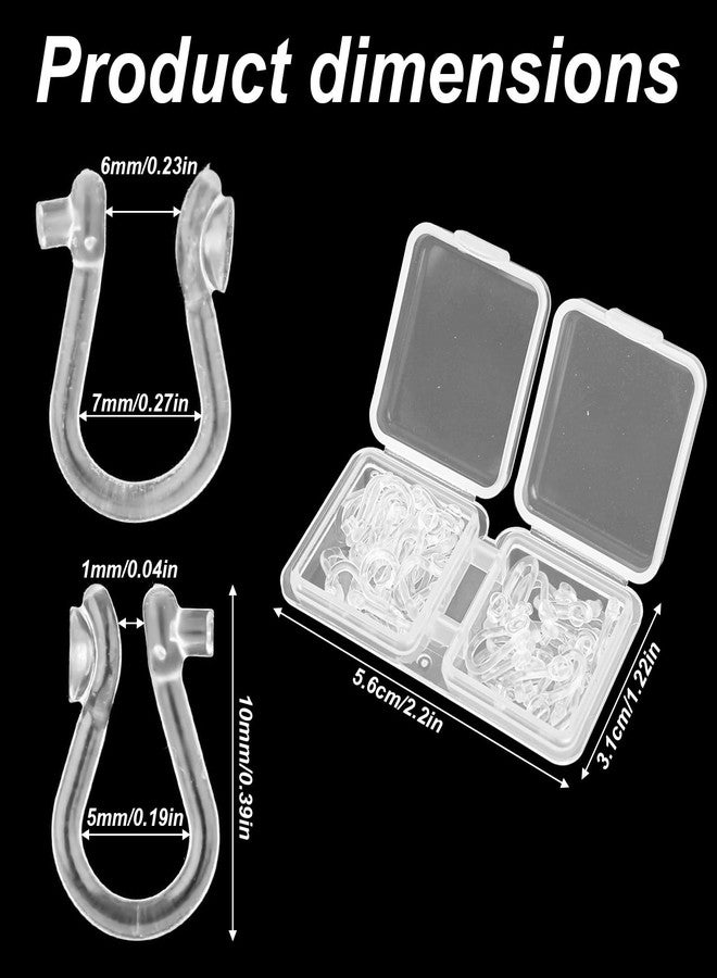 Fukaisu 40pcs Clear Earring Clip On Converter, Invisible Ear Adjuster with Storage Box Non-Piercing Cosmetic Ear Correctors for Men Women - Image 2