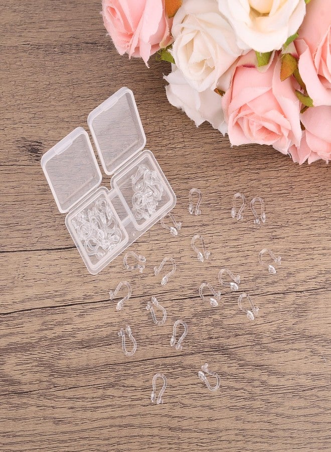 Fukaisu 40pcs Clear Earring Clip On Converter, Invisible Ear Adjuster with Storage Box Non-Piercing Cosmetic Ear Correctors for Men Women - Image 3