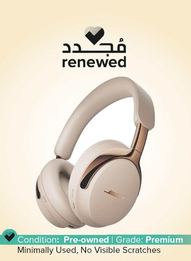 بوز Renewed - Bose QuietComfort Ultra Bluetooth Headphones (2nd Gen) - Driftwood Sand, Wireless Over Ear Noise Cancelling with Spatial Audio Driftwood Sand - Image 1
