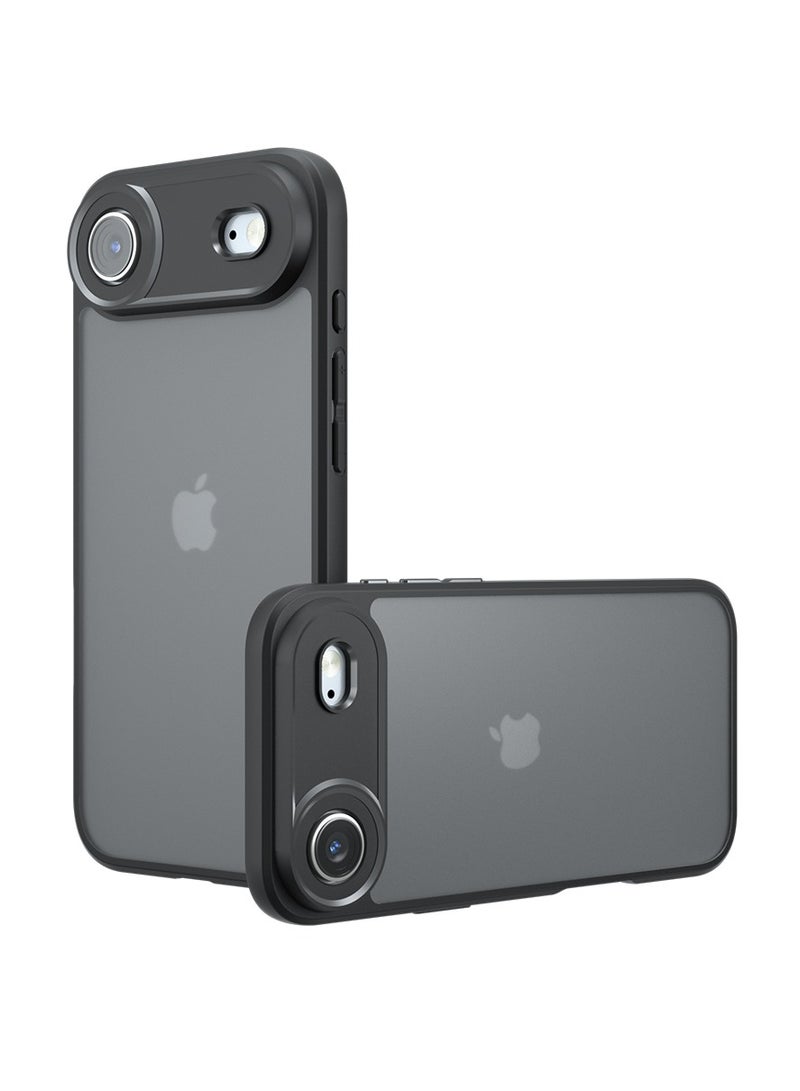 VKL Matte Case for iPhone 17 Air – Military Anti-fall Protective Case with Matte Transluscent PC Back and Soft TPU Edge, Anti-Fingerprint – Black
