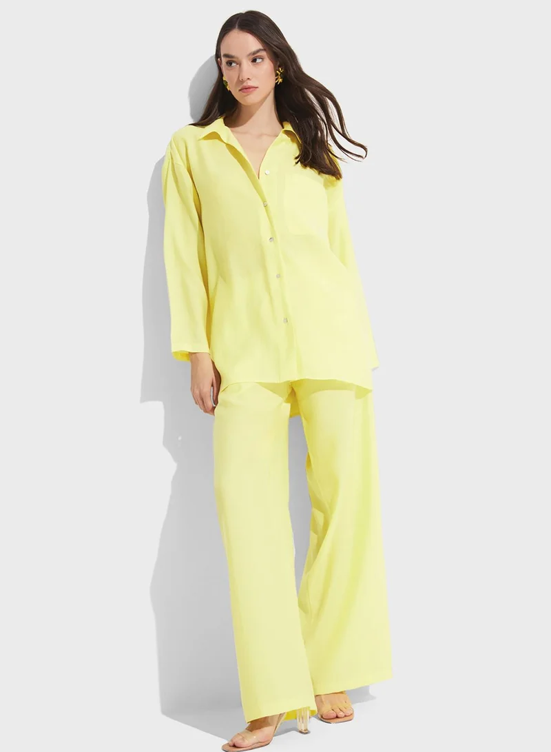 JUNE Cut Out Back Shirt