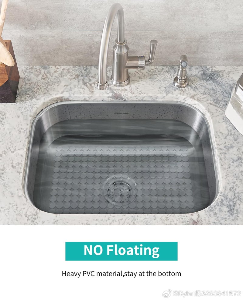 Bligli 2-Pack Kitchen Sink Mat: PVC Adjustable Sink Protector | Sink liner Pad | Dish Drying Mats, Easy to Clean & DIY Cut | 15.7 x 11.8 inch (Clear) - Image 2