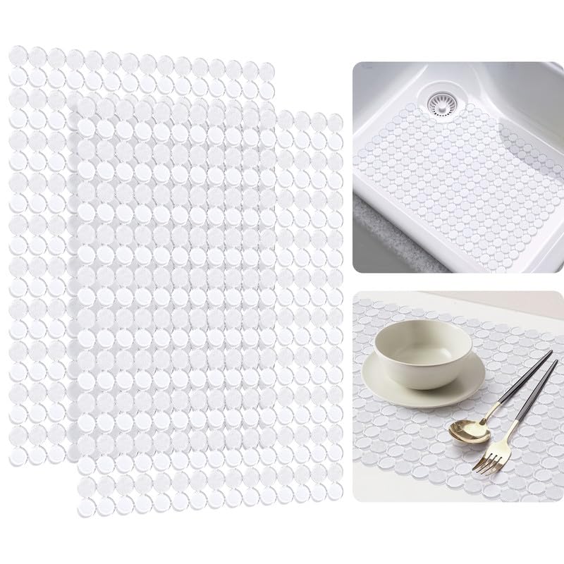 Bligli 2-Pack Kitchen Sink Mat: PVC Adjustable Sink Protector | Sink liner Pad | Dish Drying Mats, Easy to Clean & DIY Cut | 15.7 x 11.8 inch (Clear) - Image 1
