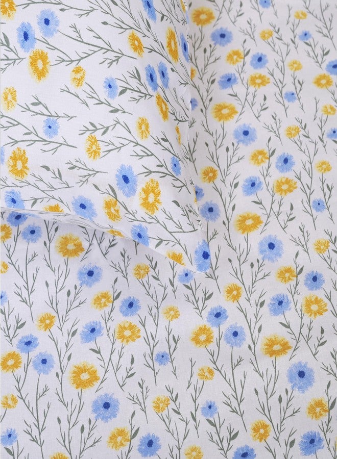 Sleepsia Lounge 100% Cotton King Size Bedsheet | Ditsy Florals Print Premium Bedsheet for Double Bed King Size- Soft & Breathable,180 TC Bed Sheet for Bedroom, Wrinkle-Resistant, Skin-Friendly - Image 4