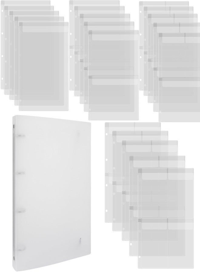 CYFUN DESIGN A4 Die Storage Book Binder,Die&Stamp Storage Folder,Page Protectors Pockets Inserts Organizer for Cutting Dies Stencil Album Stamp Crafts,1PCS Storage Book Cover&20PCS Inserts with 1/2/3/4 pockets - Image 1