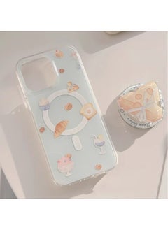 Generic Suitable For Iphone 15 Mobile Phone Case Anti-fall Double-layer Magnetic Bracket Cheese Corruate Hard Shell Cartoon-Color:Light Blue-Applicable Models:Any Model Can Be Ordered Personalized. For Other Models, Place An Order For This Option And Leave A Message. Please Consult Customer Service For Details Source Factory, Welcome To Visit!  - Image 1