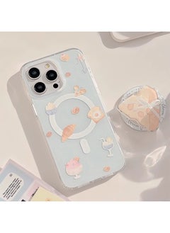 Generic Suitable For Iphone 15 Mobile Phone Case Anti-fall Double-layer Magnetic Bracket Cheese Corruate Hard Shell Cartoon-Color:Light Blue-Applicable Models:Any Model Can Be Ordered Personalized. For Other Models, Place An Order For This Option And Leave A Message. Please Consult Customer Service For Details Source Factory, Welcome To Visit!  - Image 2