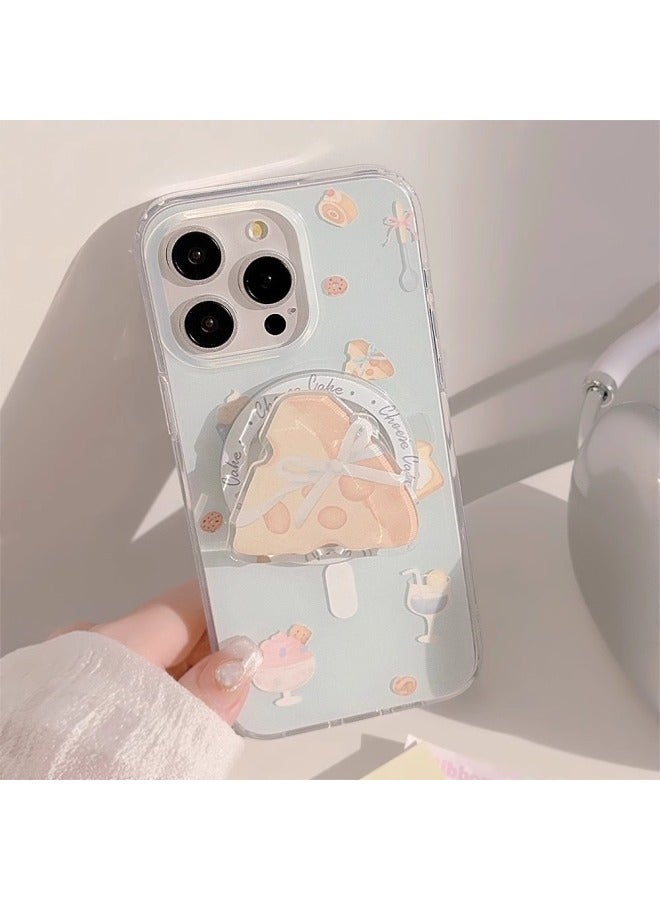 Suitable For Iphone 15 Mobile Phone Case Anti-fall Double-layer Magnetic Bracket Cheese Corruate Hard Shell Cartoon-Color:Light Blue-Applicable Models:Any Model Can Be Ordered Personalized. For Other Models, Place An Order For This Option And Leave A Message. Please Consult Customer Service For Details Source Factory, Welcome To Visit!
