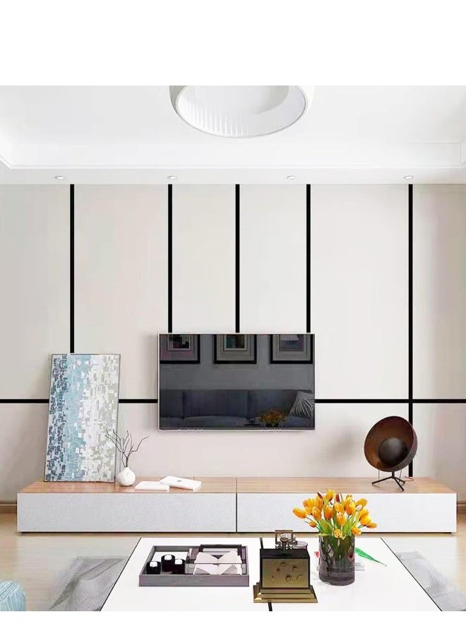 Stainless Steel Wall Molding Trim Peel and Stick, Flexible Self Adhesive Metal Trim for Ceiling, Mirror Frame and More, Mirror Like Finish Metallized Black  - Image 3