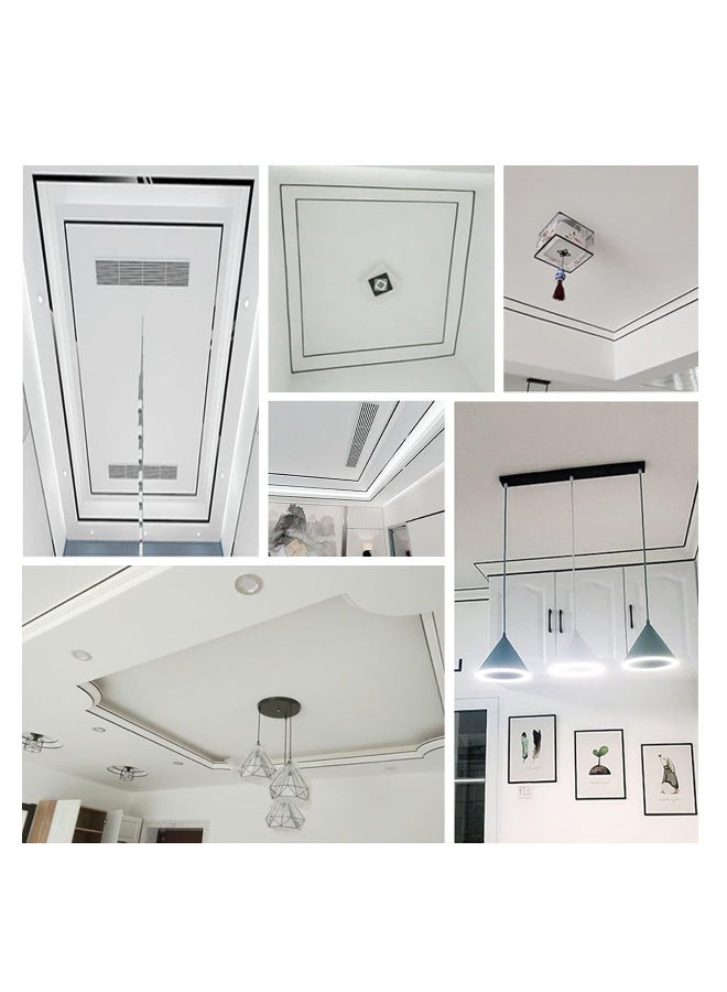 Stainless Steel Wall Molding Trim Peel and Stick, Flexible Self Adhesive Metal Trim for Ceiling, Mirror Frame and More, Mirror Like Finish Metallized Black  - Image 4