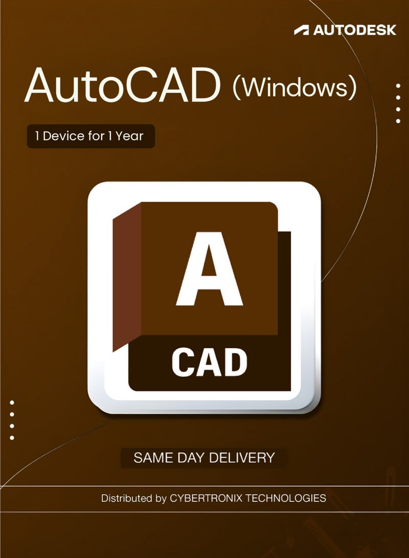 Autodesk أوتوديسك أوتوكاد (ويندوز) | جهاز واحد لمدة سنة واحدة | ترخيص رقمي | توصيل في نفس اليوم