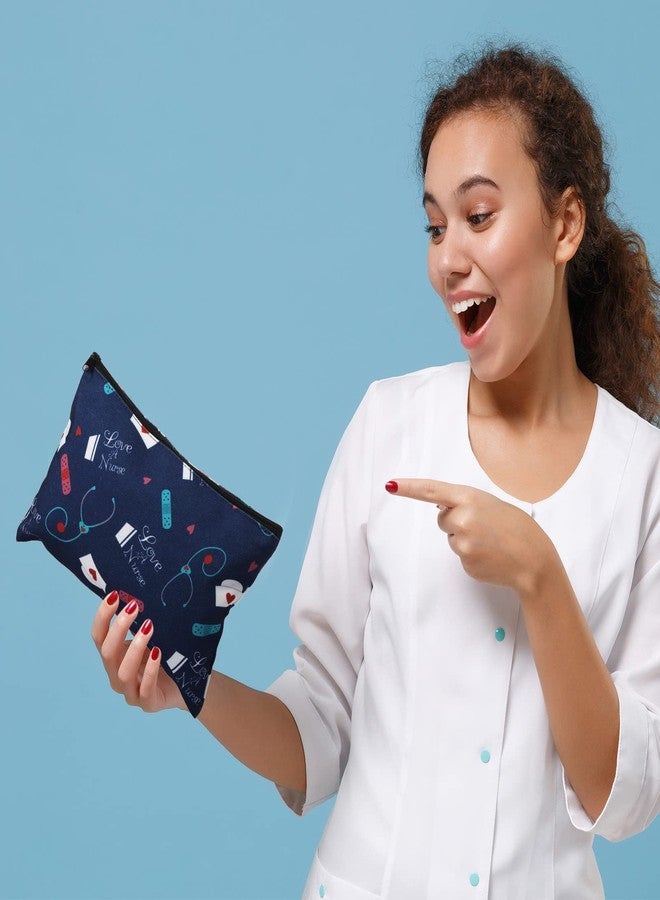 Reginary 6 Pcs Christmas Nurse Gift Cosmetic Bag Bulk Female Nursing Appreciation Makeup Zipper Toiletry Bag Funny Travel Pouch Birthday Gift for Women(Bright Style) - Image 3