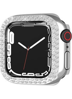 Protective Diamond Crystal Bumper Cover for Apple Watch 7 41mm Silver