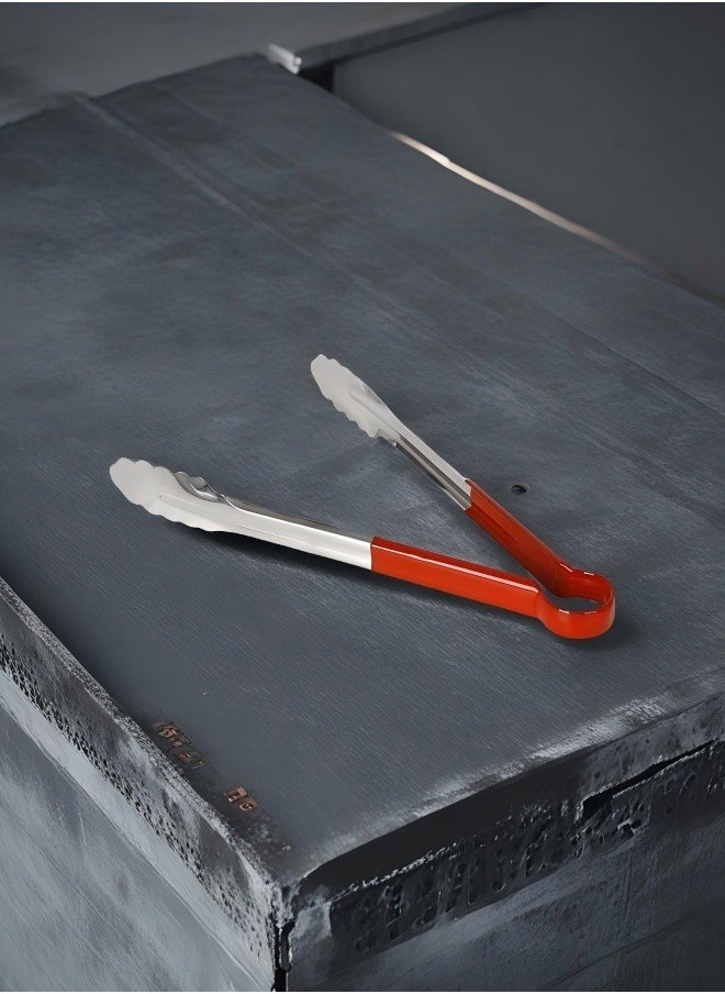 C&E Stainless Steel Kitchen Tongs with Red Handles  - Image 1