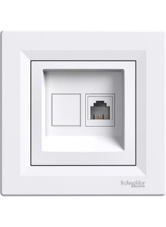 Schneider Asfora Single RJ11 Telephone Socket, Framed White 