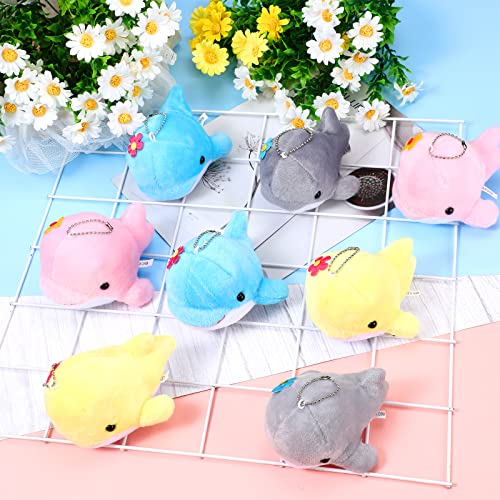 Zomiboo 12 Pcs Mini Animal Plush Toys Dolphin Sea Turtle Stuffed Animals Small Tiny Ocean Mini Plush Toys for Keychain Decoration Baby Xmas Bag Fillers Stocking Stuffs(Dolphin) - Image 4