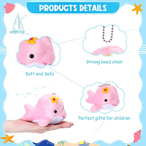 Zomiboo 12 Pcs Mini Animal Plush Toys Dolphin Sea Turtle Stuffed Animals Small Tiny Ocean Mini Plush Toys for Keychain Decoration Baby Xmas Bag Fillers Stocking Stuffs(Dolphin) - Image 3