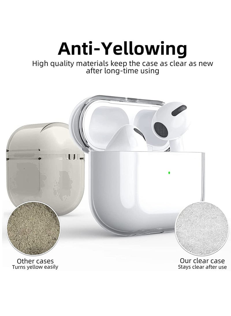 CATANES Shockproof Case For AirPods 3 Crystal Clear Shockproof Case Transparent Ultra Slim Cover with Keychain Carabiner - Image 5