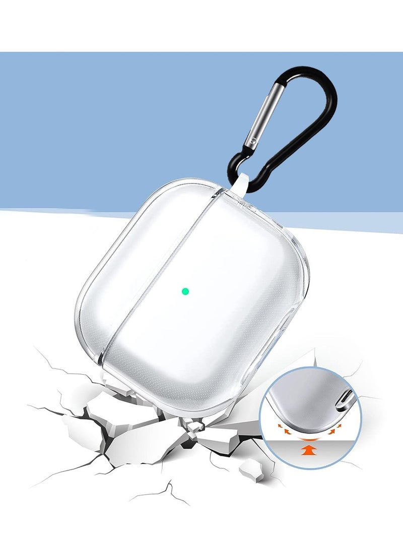 CATANES Shockproof Case For AirPods 3 Crystal Clear Shockproof Case Transparent Ultra Slim Cover with Keychain Carabiner - Image 4