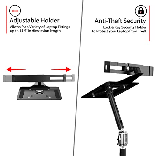 CTA Digital Laptop Arm - CTA Security Laptop Arm with VESA Mounting Base for Delivery Vehicles, Law Enforcement Cars, and Ride Share Drivers – Compatible with Laptops up to 17” (AUT-SAM) – Black - Image 5