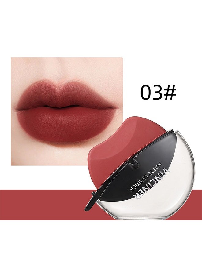 VINCINER - Lazy Velvet Matte Lipstick-Lip shaped lipstick,easy to apply,long-lasting and non-fading matte effect matte lipstick Pink #03 - Image 1